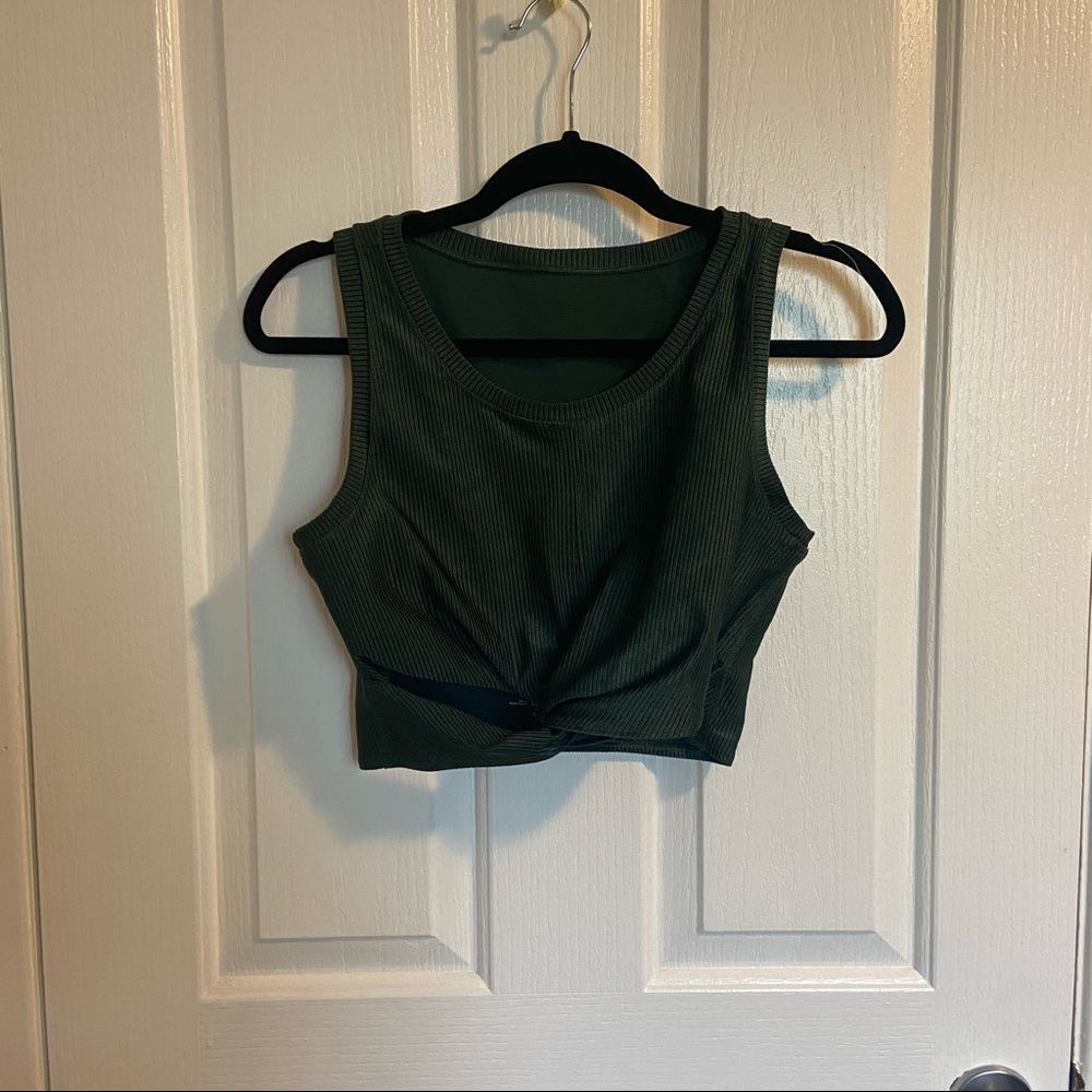 Aerie Offline - Size XL green criss cross crop top.